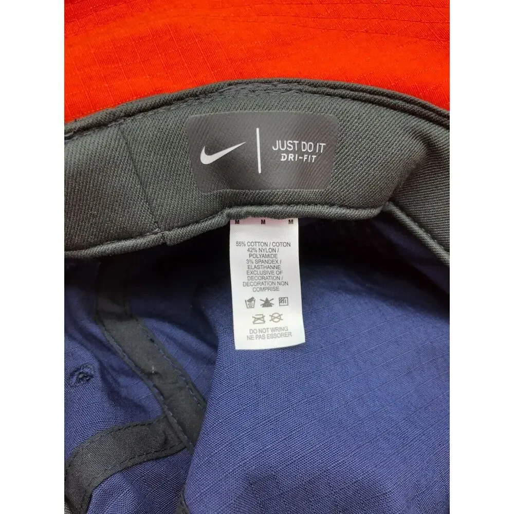 Nike Football Drawstring Bucket Hat Blue/Orange Adult Unisex M CT0268 419